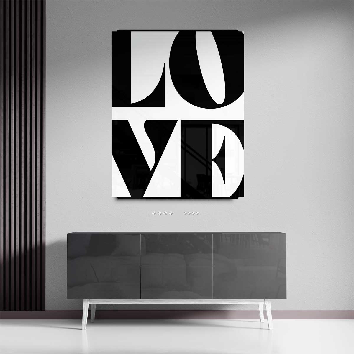 Liefdevol Typografisch Kunstwerk-canvas-dibond-plexiglas-wanddecoratie-WallArtistic