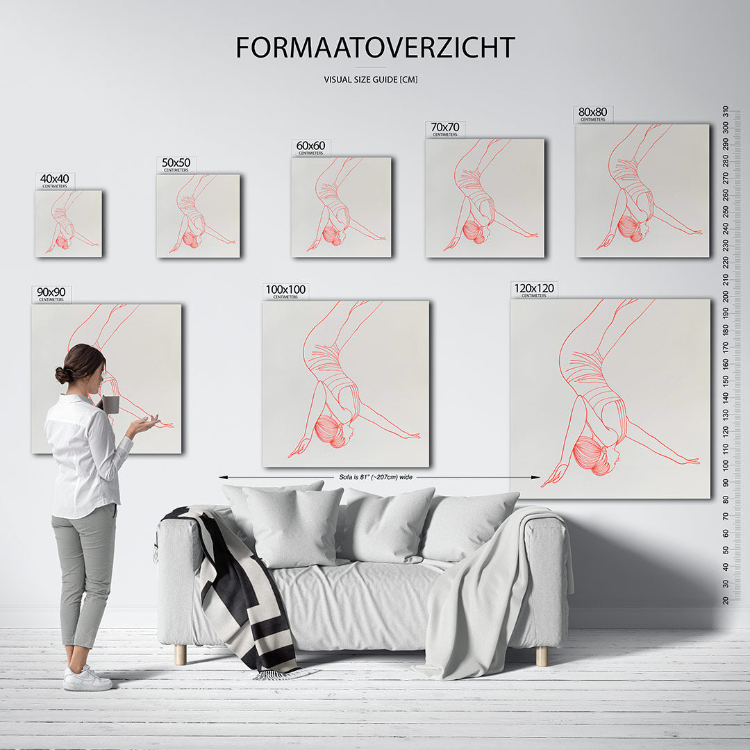 Elegante lijntekening Kunstwerk