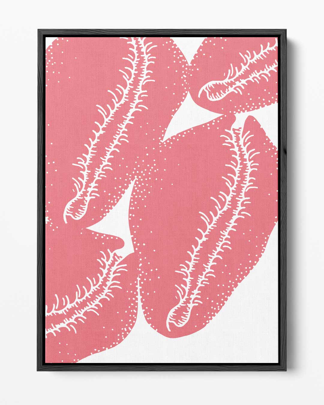 Speelse Roze Bladvormen Kunstwerk-canvas-dibond-plexiglas-wanddecoratie-WallArtistic