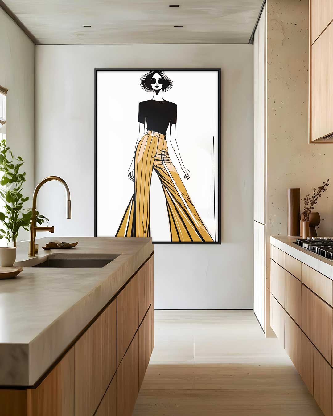 Elegante Mode-Illustratie Kunstwerk-canvas-dibond-plexiglas-wanddecoratie-WallArtistic