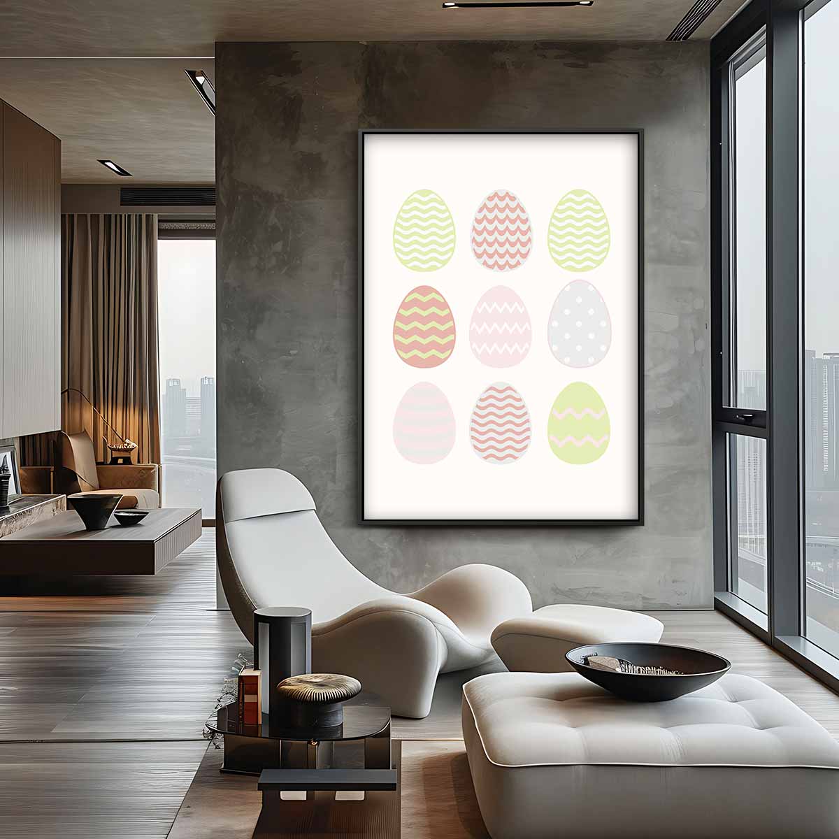 Vrolijke Paasei Print Kunstwerk-canvas-dibond-plexiglas-wanddecoratie-WallArtistic