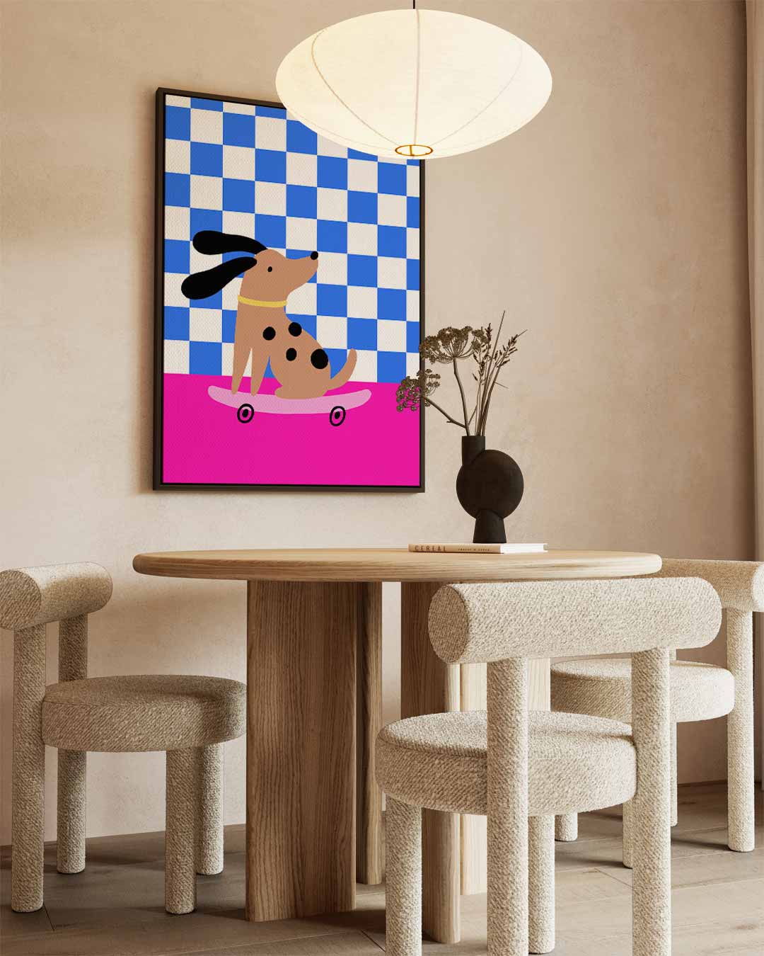 Skaterhondje in Stijl Kunstwerk-canvas-dibond-plexiglas-wanddecoratie-WallArtistic