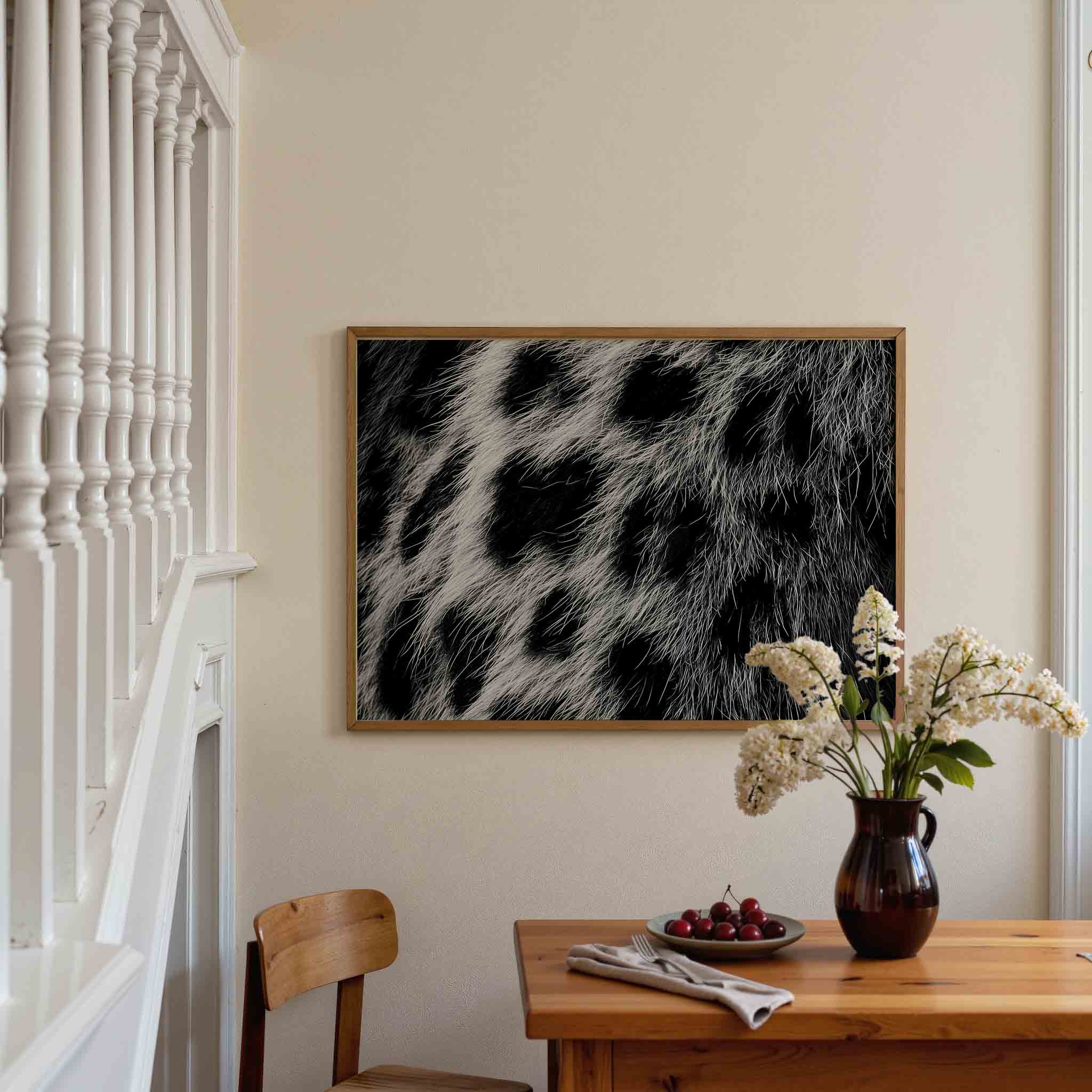 Zwart wit vachtpatroon Poster