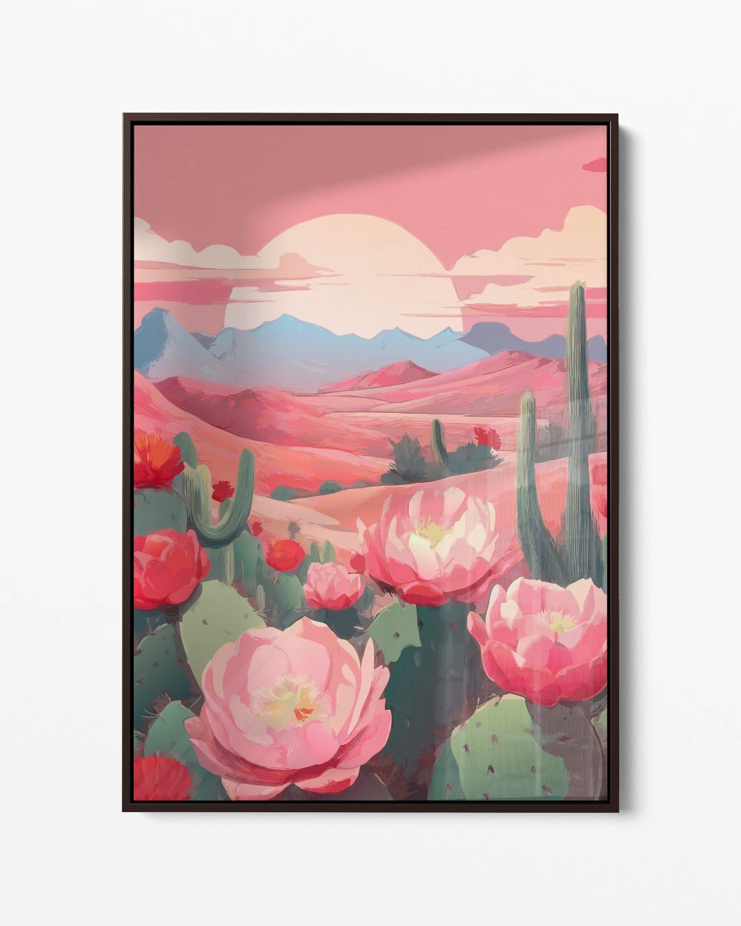 Zonnige Woestijn Bloesem Kunstwerk-canvas-dibond-plexiglas-wanddecoratie-WallArtistic