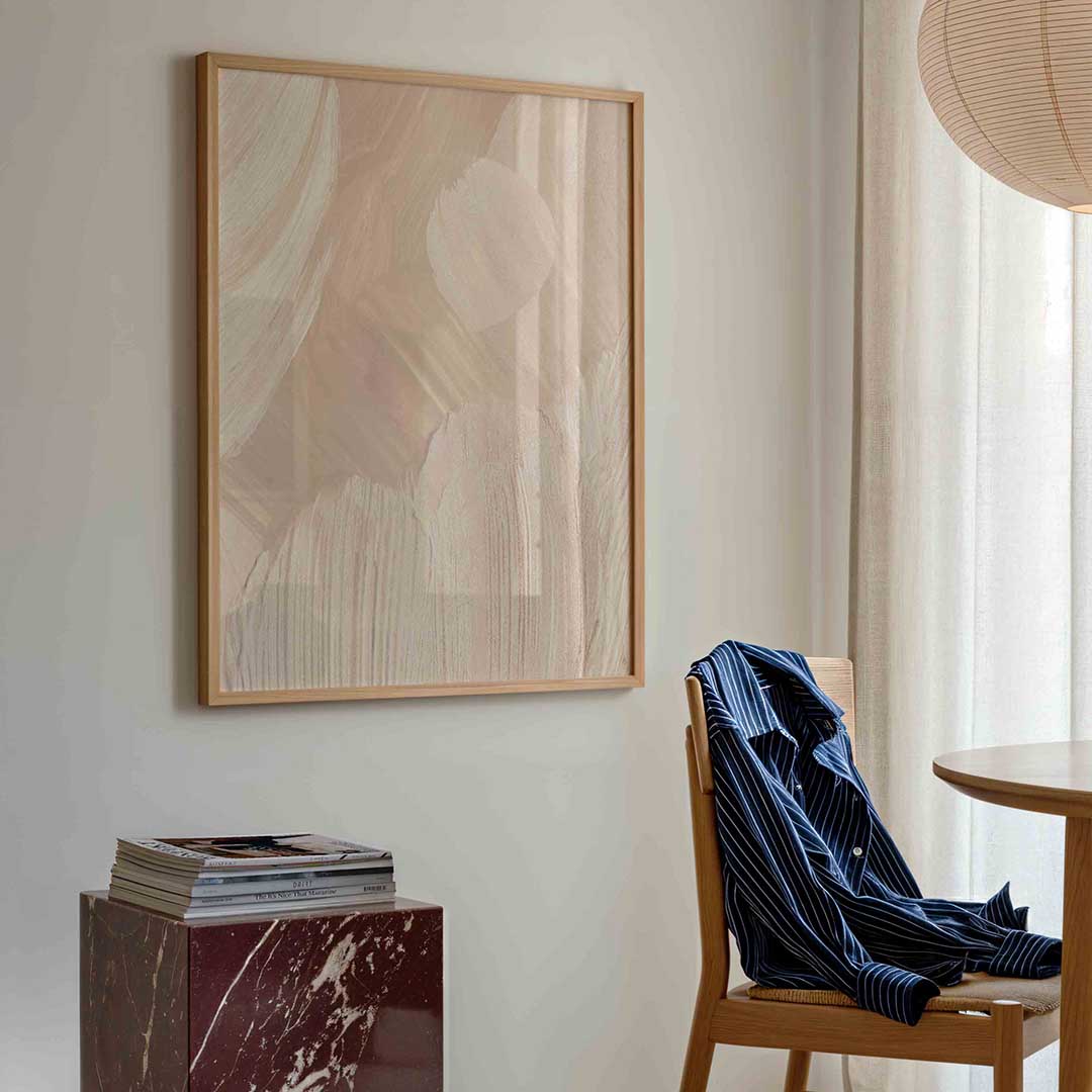 Beige penseelstreken Poster