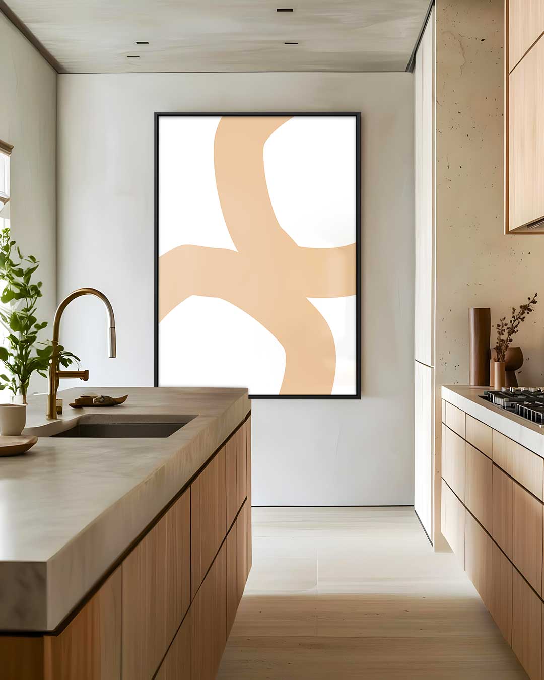 Elegante Abstracte Compositie Kunstwerk-canvas-dibond-plexiglas-wanddecoratie-WallArtistic