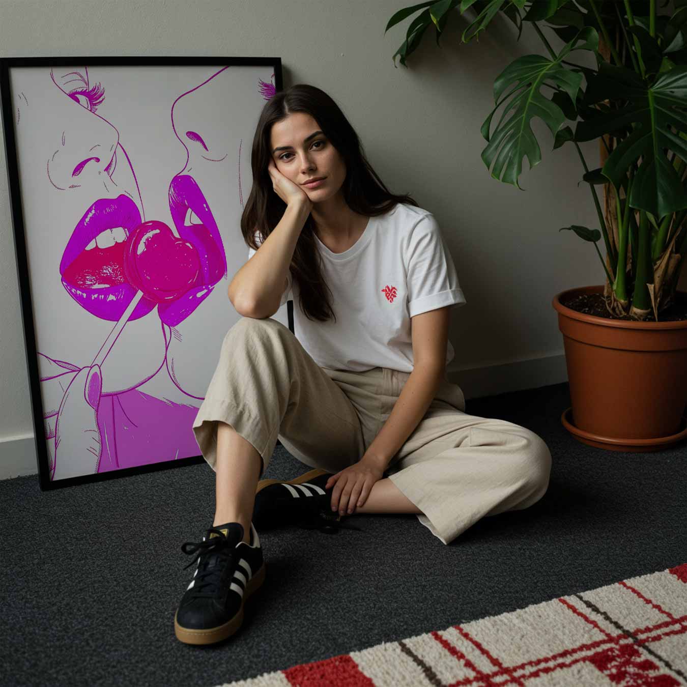 Verleidelijke Lolly Kus Poster