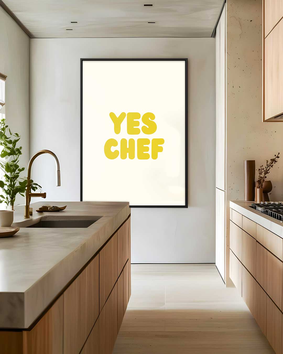 Yes Chef Keukenposter Kunstwerk-canvas-dibond-plexiglas-wanddecoratie-WallArtistic