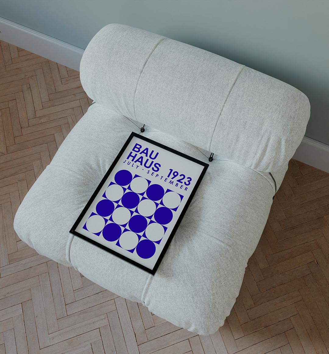Cirkelpatroon blauw Poster