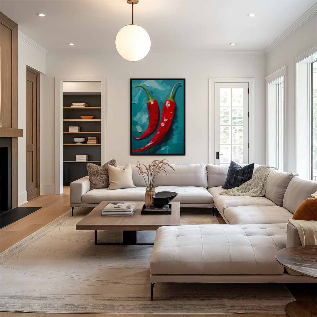 Pittige Peper Passie Kunstwerk-canvas-dibond-plexiglas-wanddecoratie-WallArtistic