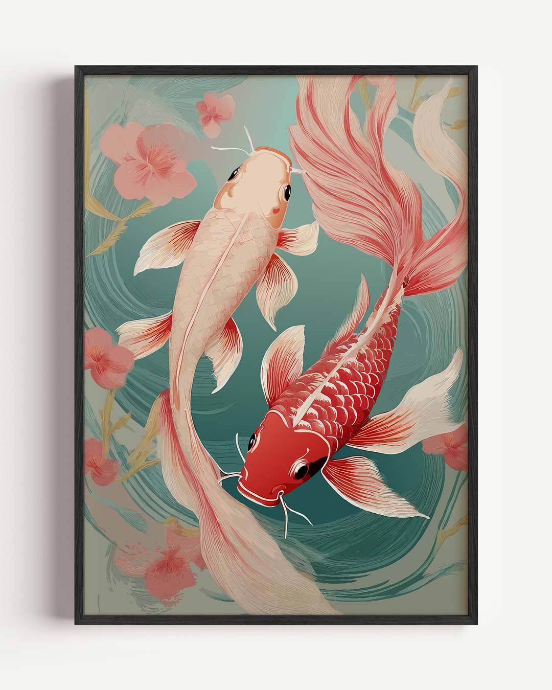 Vrolijke Koi Karper Kunst Poster
