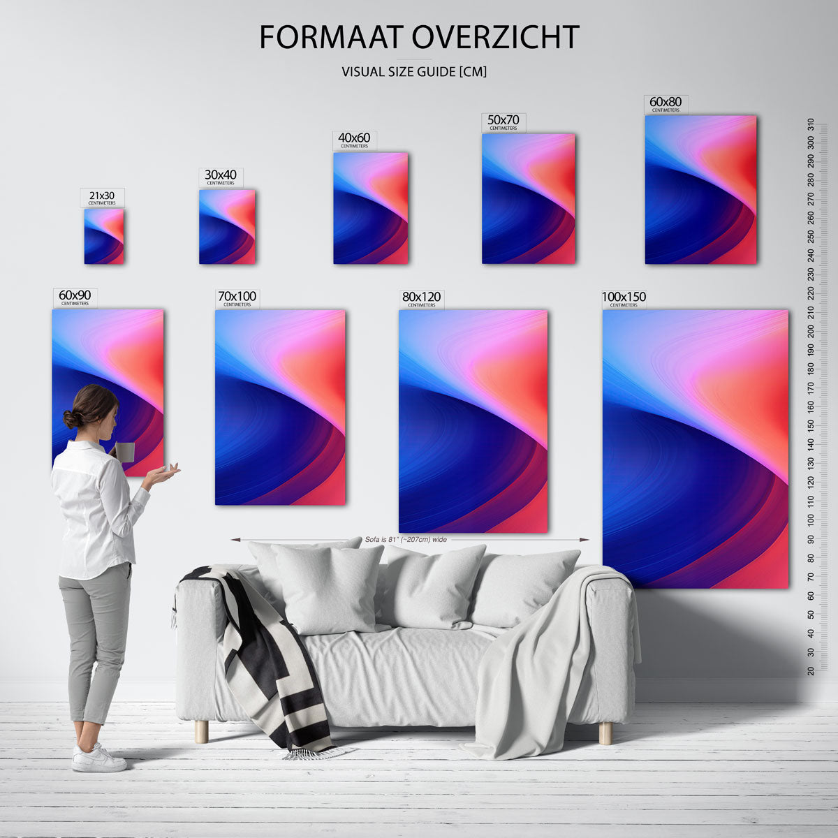 Kleurrijke golvende lijnen Poster