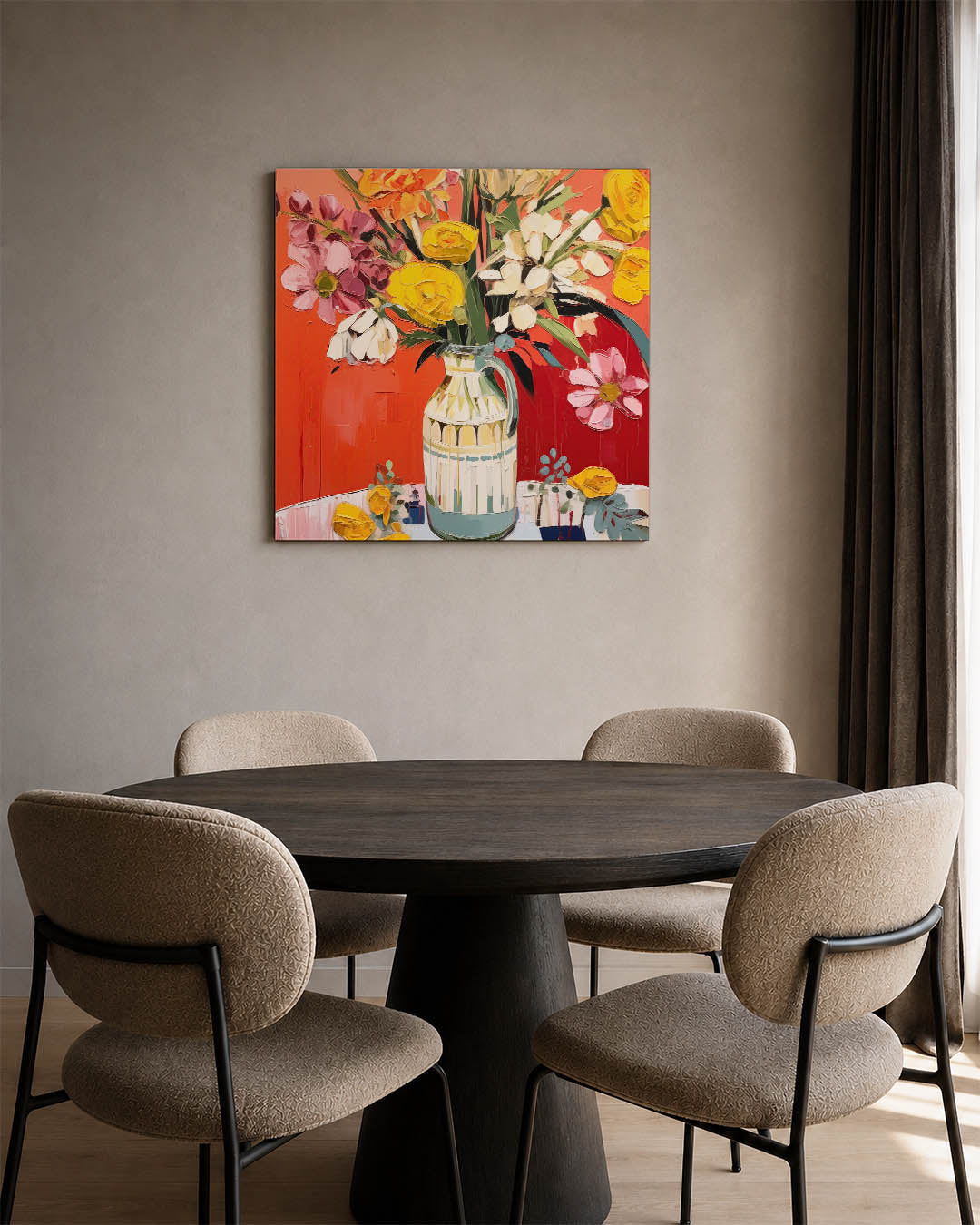 Bloemrijke kleurenexplosie Kunstwerk