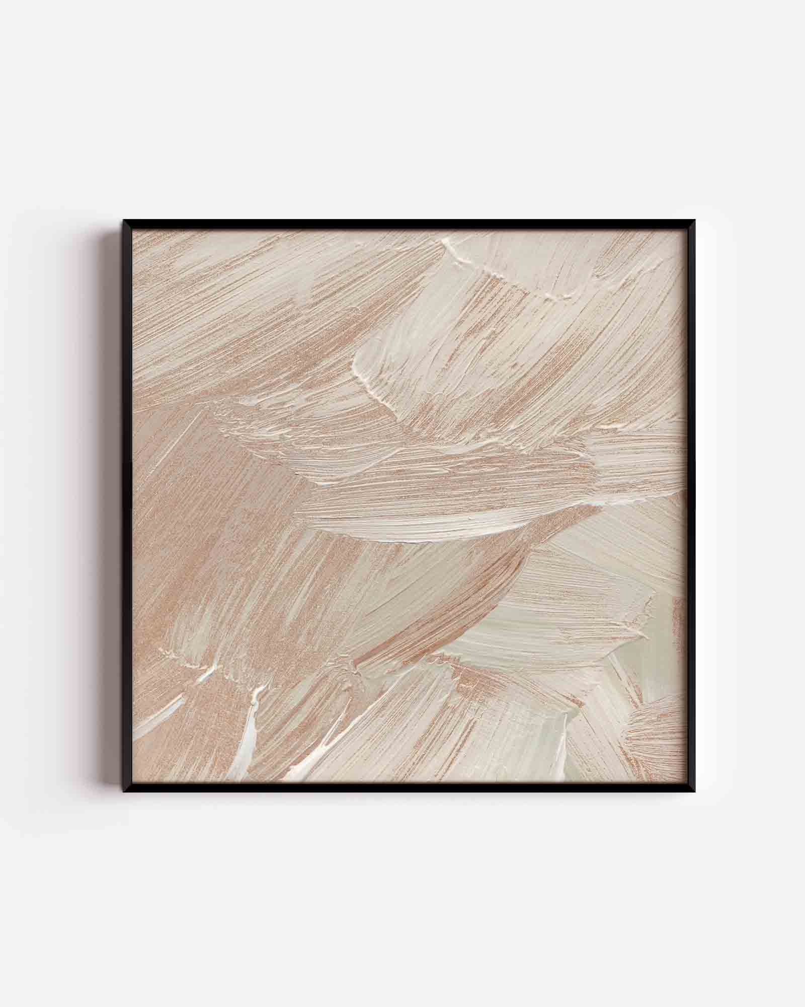 Abstracte beige penseelstreken Poster