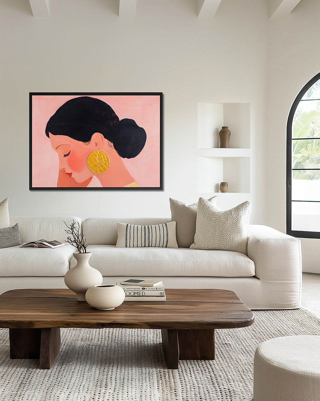 Vrouwelijk portret zijaanzicht Kunstwerk