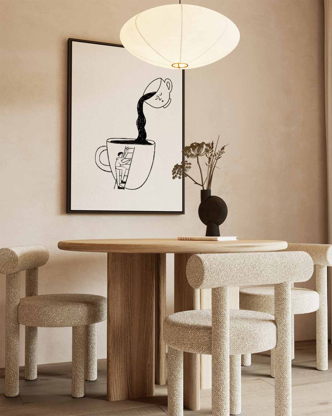Avontuur in Koffiedromen Kunstwerk-canvas-dibond-plexiglas-wanddecoratie-WallArtistic