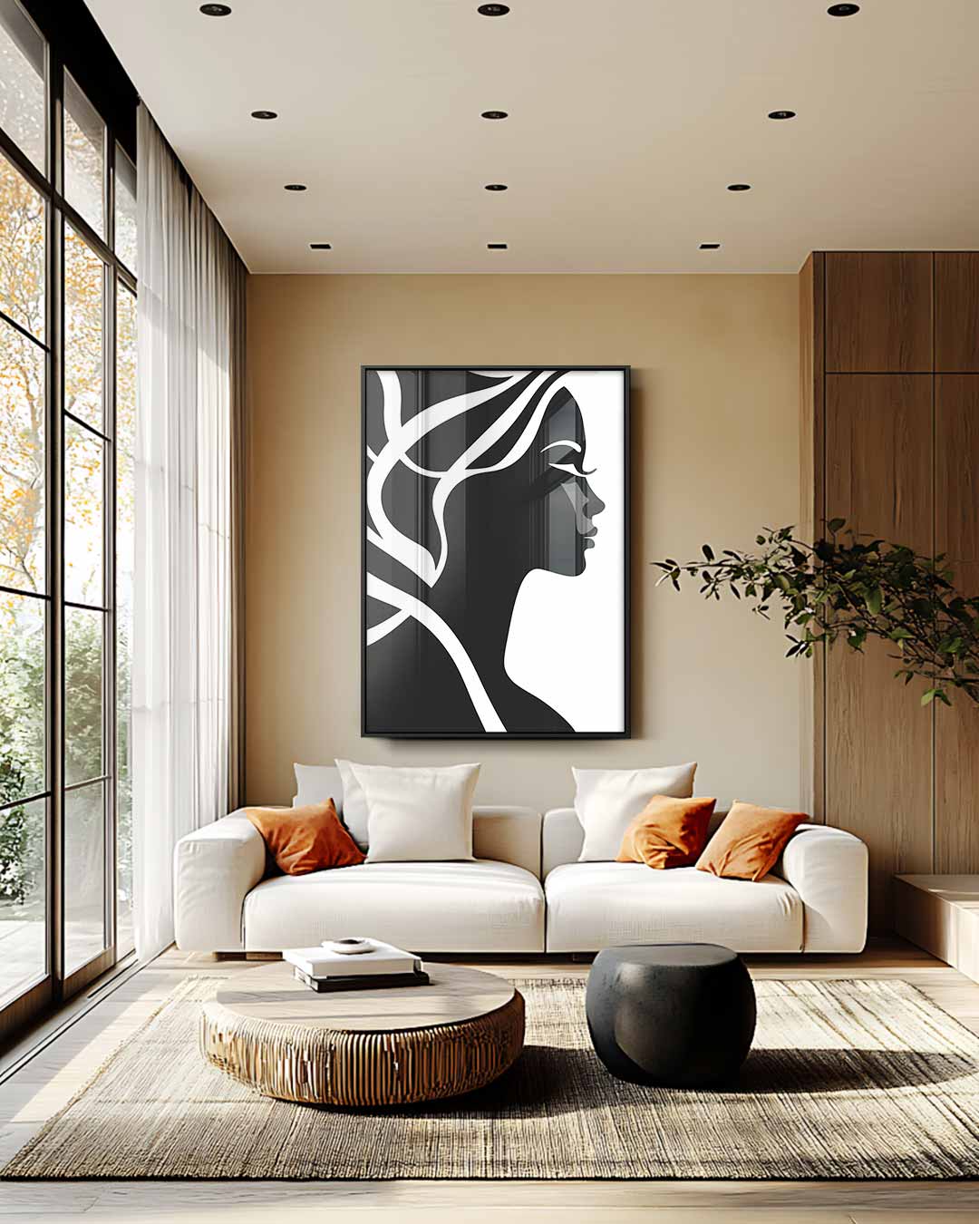 Tijdloze Elegantie in Zwart-Wit Kunstwerk-canvas-dibond-plexiglas-wanddecoratie-WallArtistic