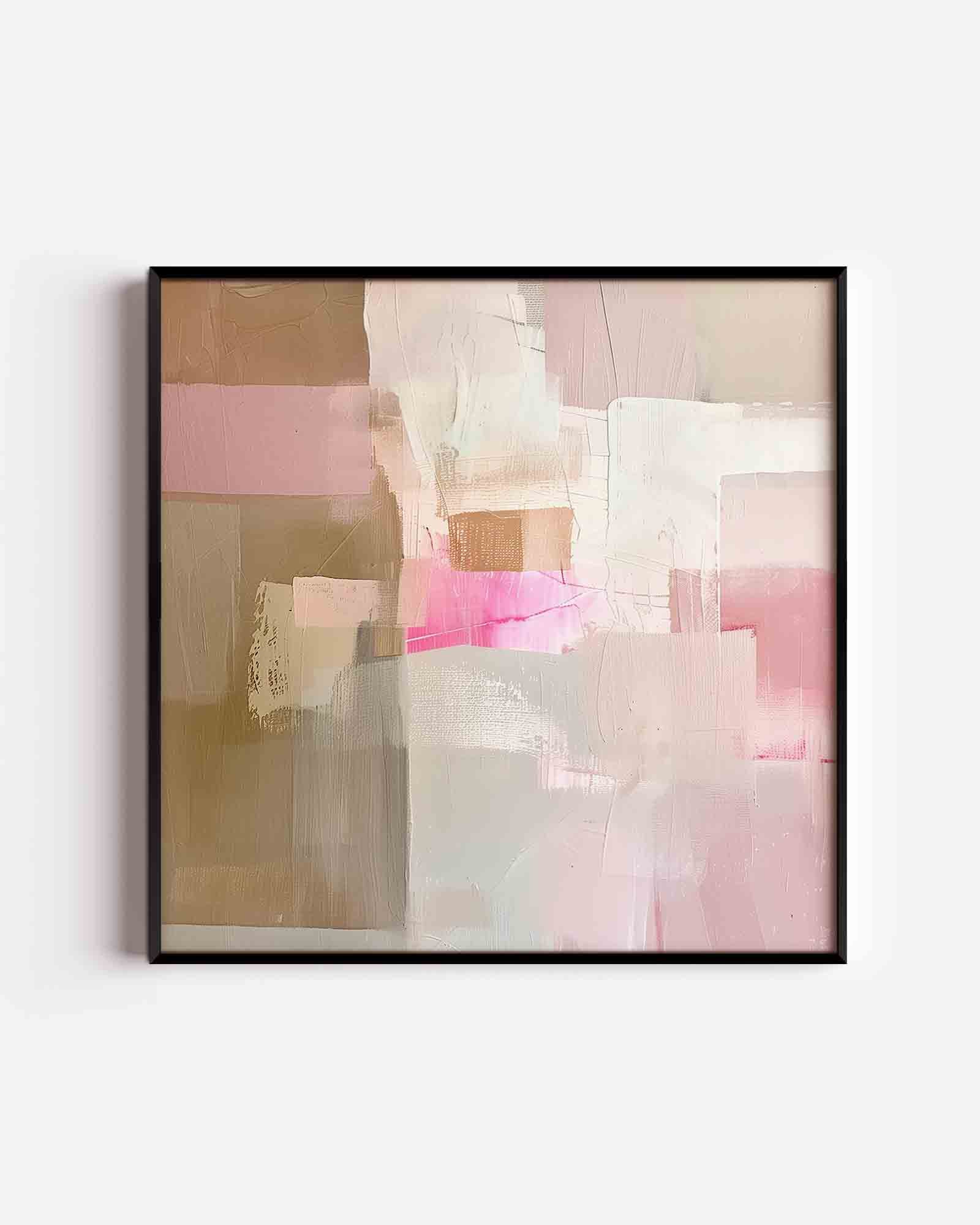 Abstracte roze en beige Poster