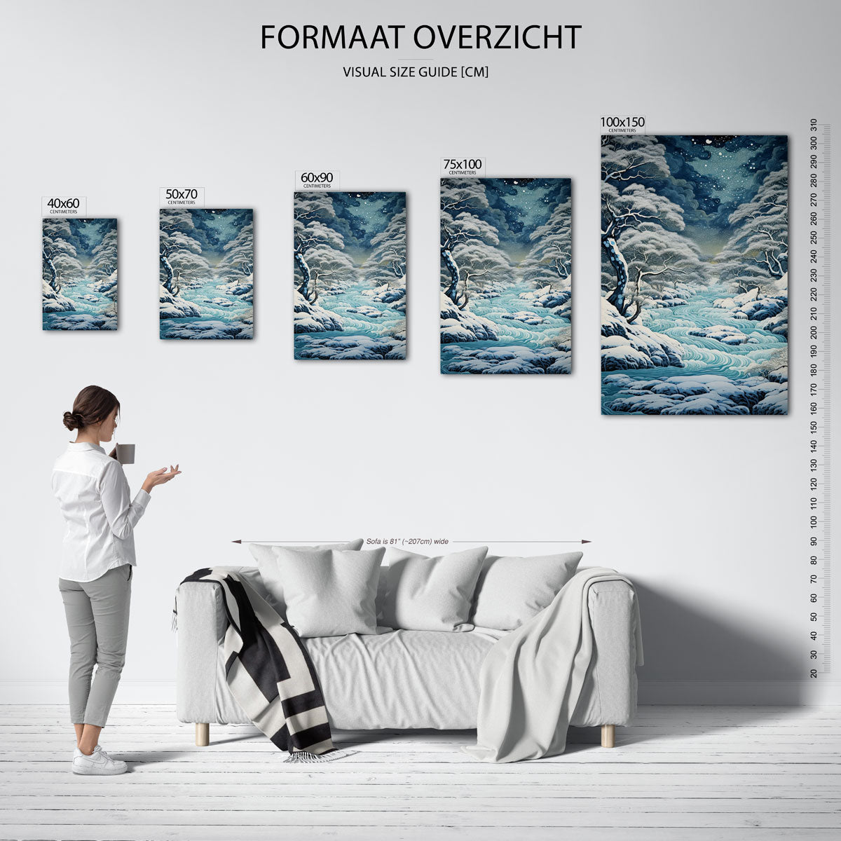 Golvende winterlandschap Kunstwerk