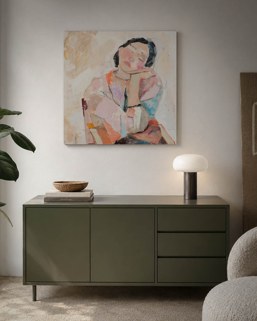 Dromerige portretstudie Kunstwerk