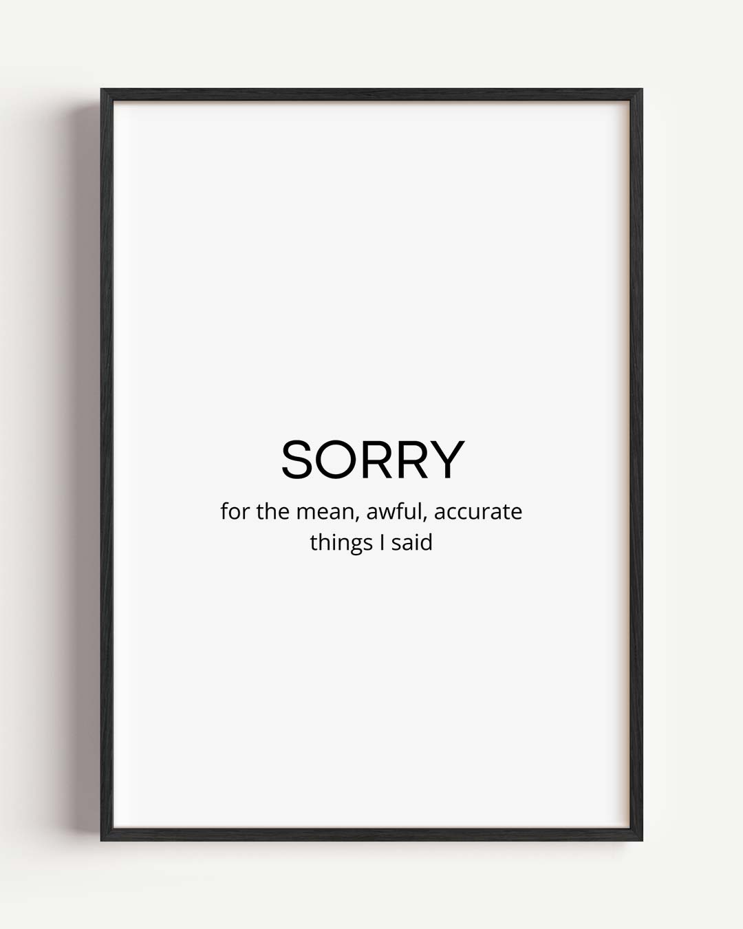 Stijlvolle Sorry Poster