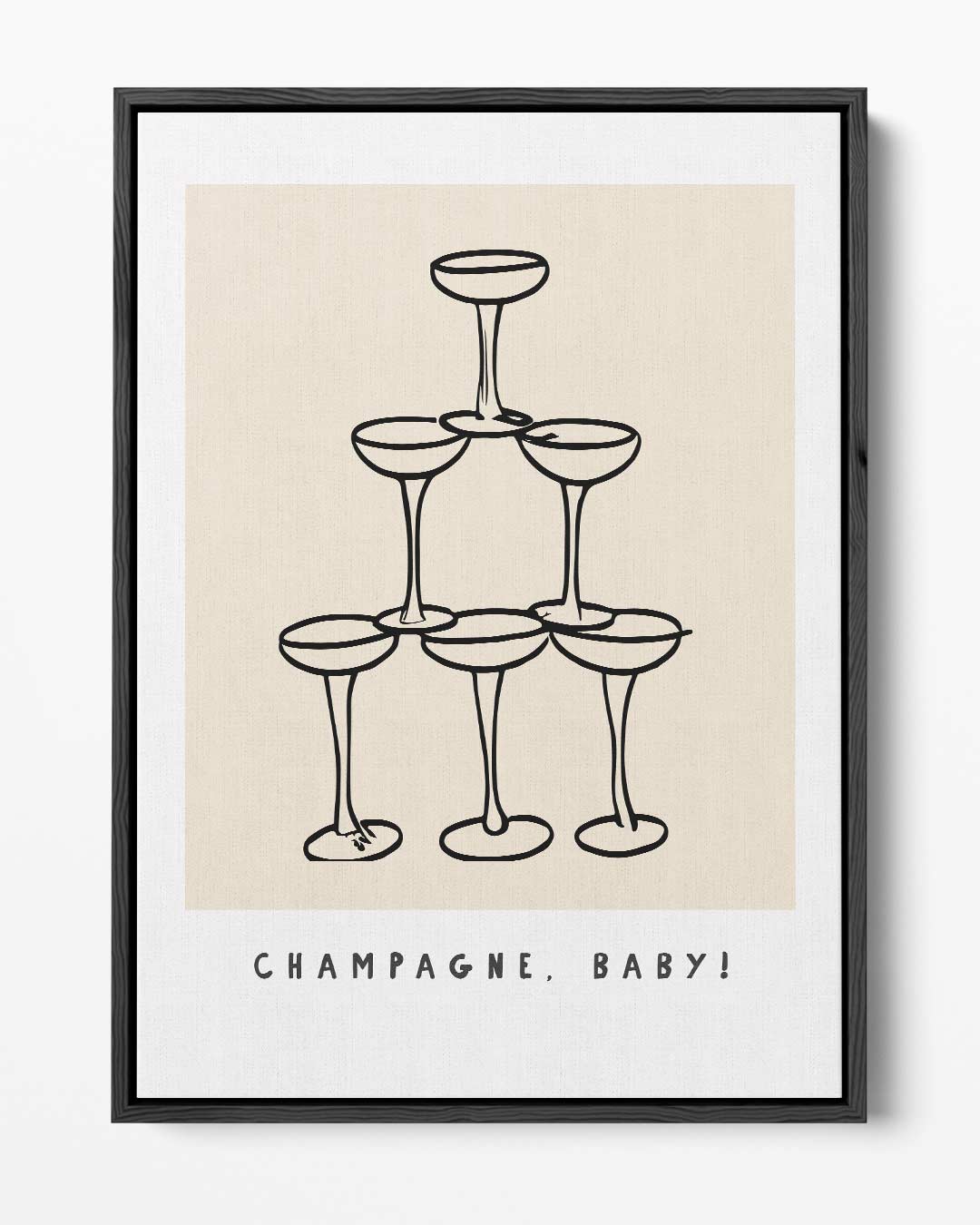 Champagne Toren Illustratie Kunstwerk-canvas-dibond-plexiglas-wanddecoratie-WallArtistic