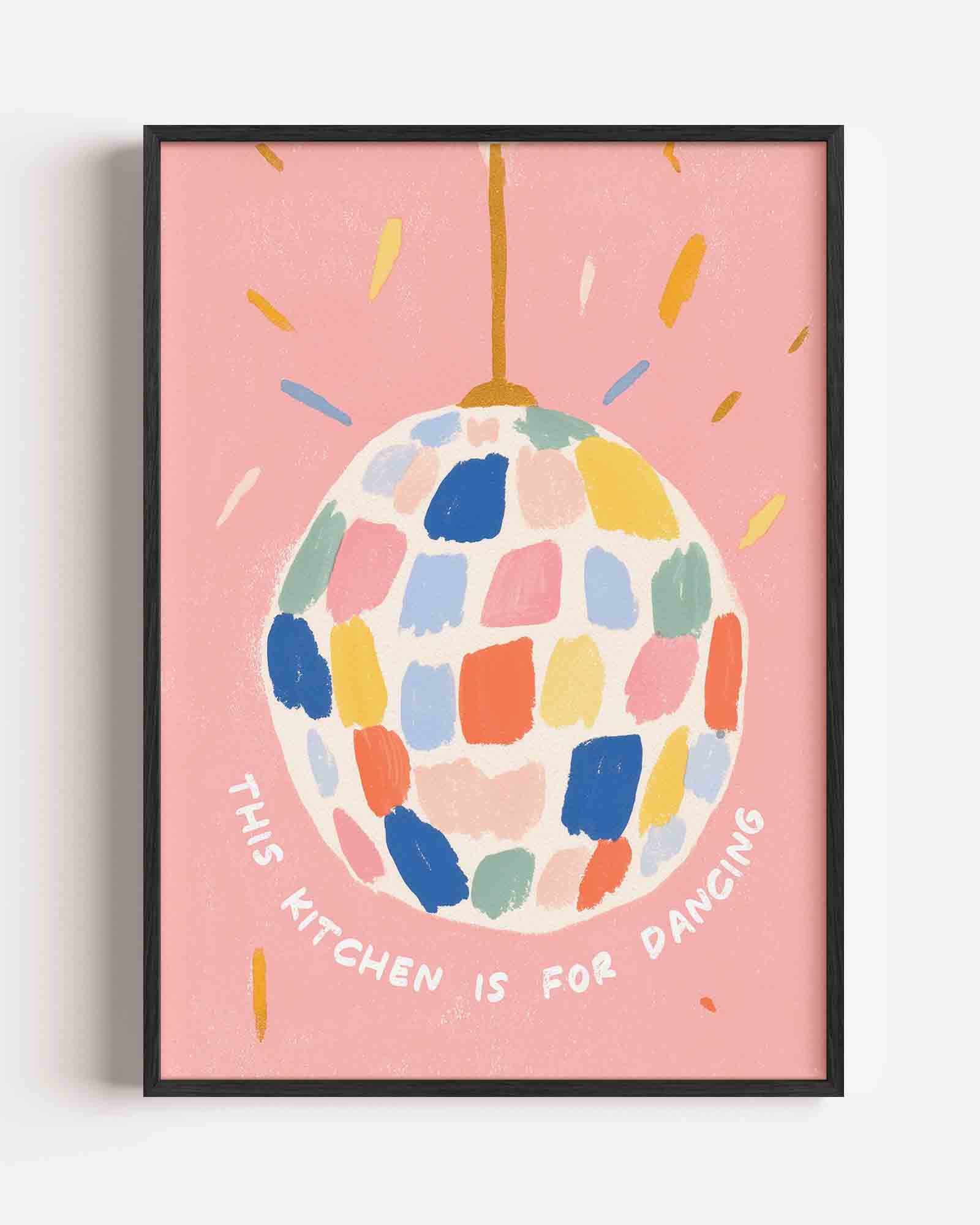 Gekleurde discobal Poster