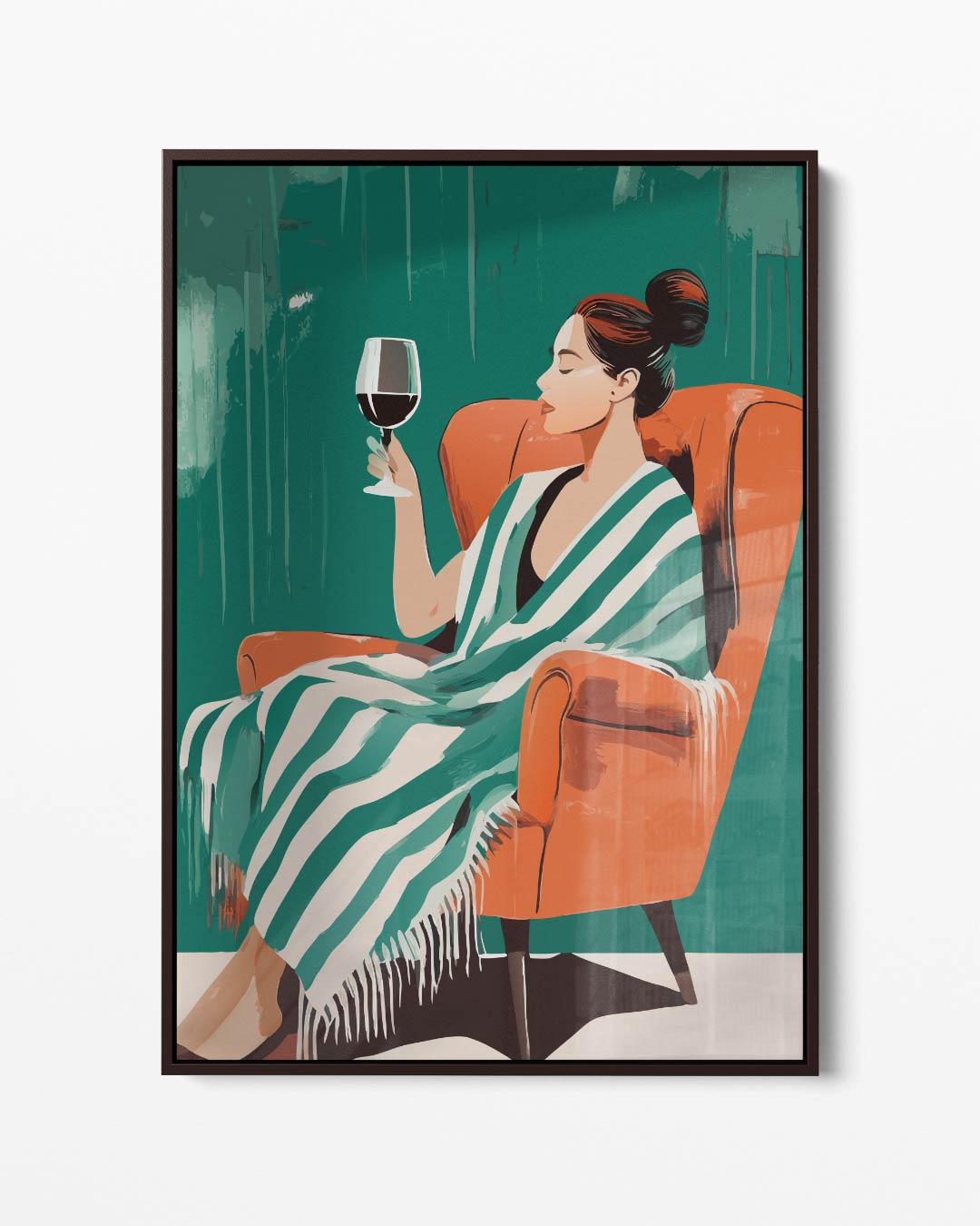Ontspanning met Wijn Kunstwerk-canvas-dibond-plexiglas-wanddecoratie-WallArtistic