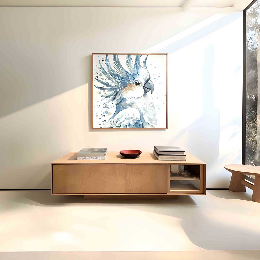 Papegaai in blauw Poster