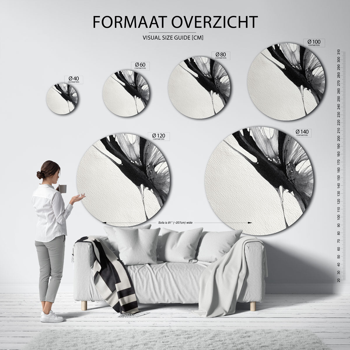 Abstracte vormen Muurcirkel