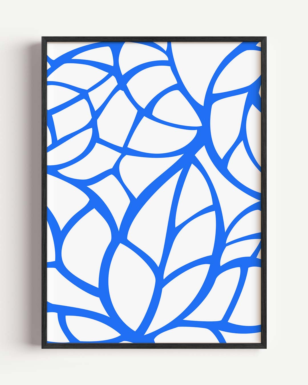 Moderne Blauw-Witte Abstracte Poster