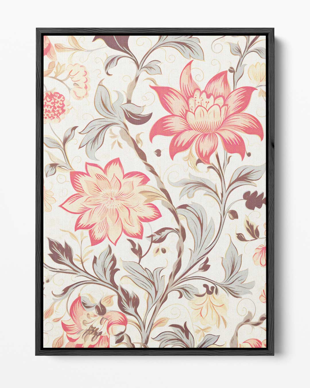 Vrolijk Bloemenpatroon Kunstwerk-canvas-dibond-plexiglas-wanddecoratie-WallArtistic