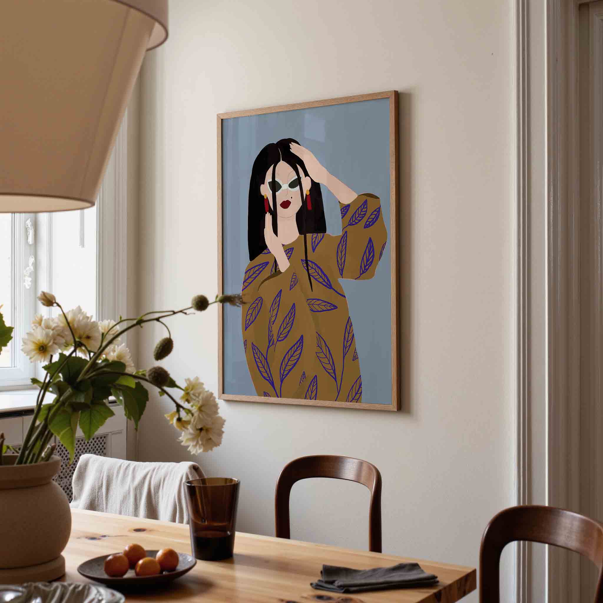 Vrouw met zonnebril Poster