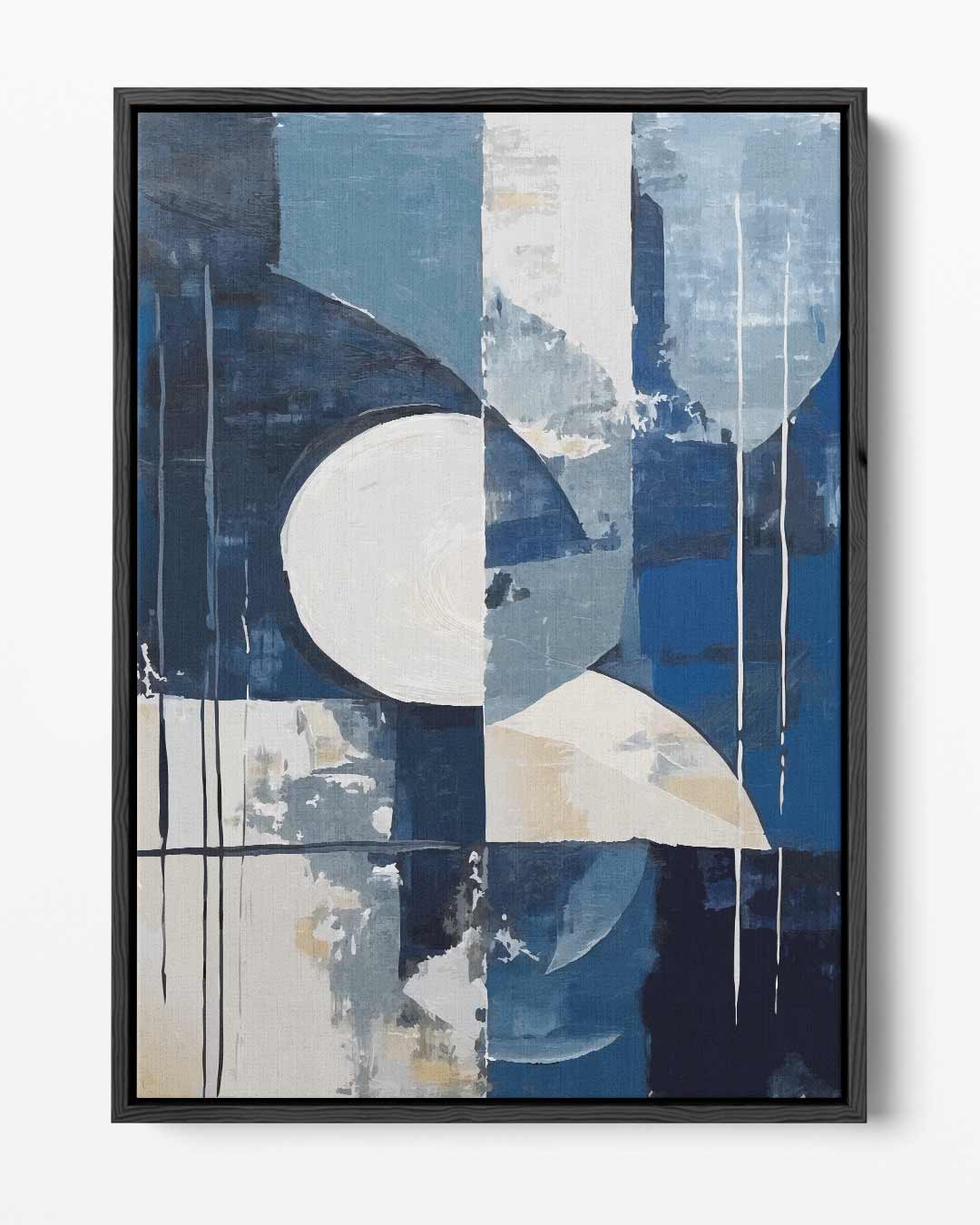Abstracte Blauwe Geometrie Kunstwerk-canvas-dibond-plexiglas-wanddecoratie-WallArtistic