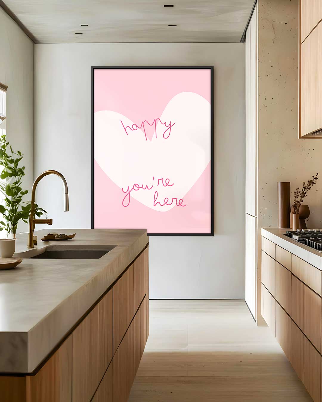 Welkom met Vrolijk Hart Kunstwerk-canvas-dibond-plexiglas-wanddecoratie-WallArtistic