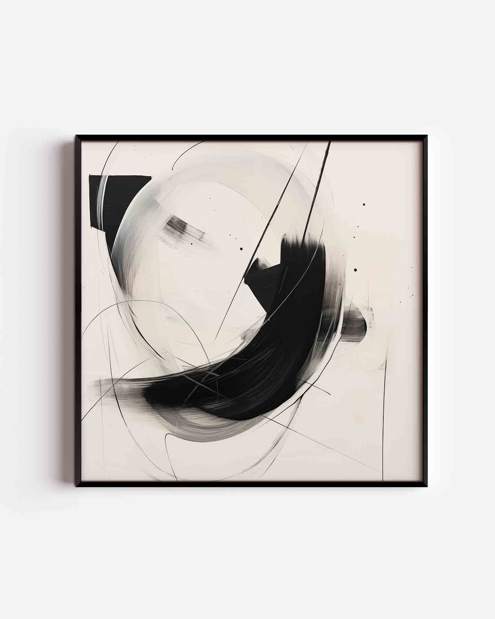 Abstracte zwarte en witte vormen Poster