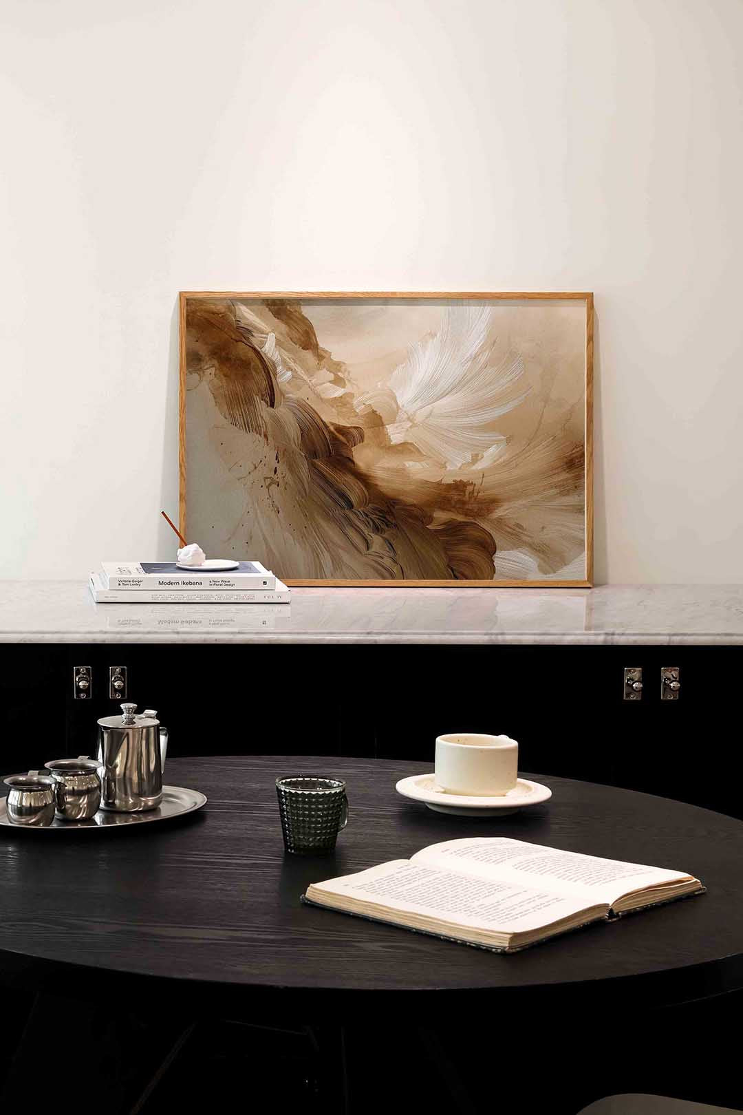 Abstracte bruine vormen Poster