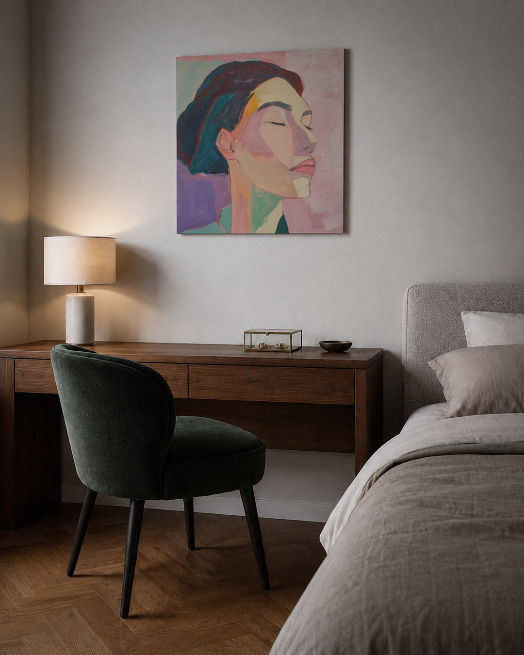 Dromerige portretkleuren Kunstwerk