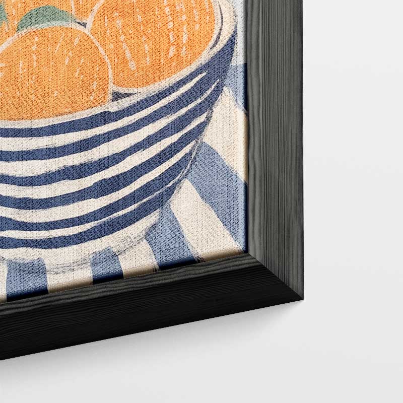 Zomerse Citrus in Streepjeskom Kunstwerk-canvas-dibond-plexiglas-wanddecoratie-WallArtistic