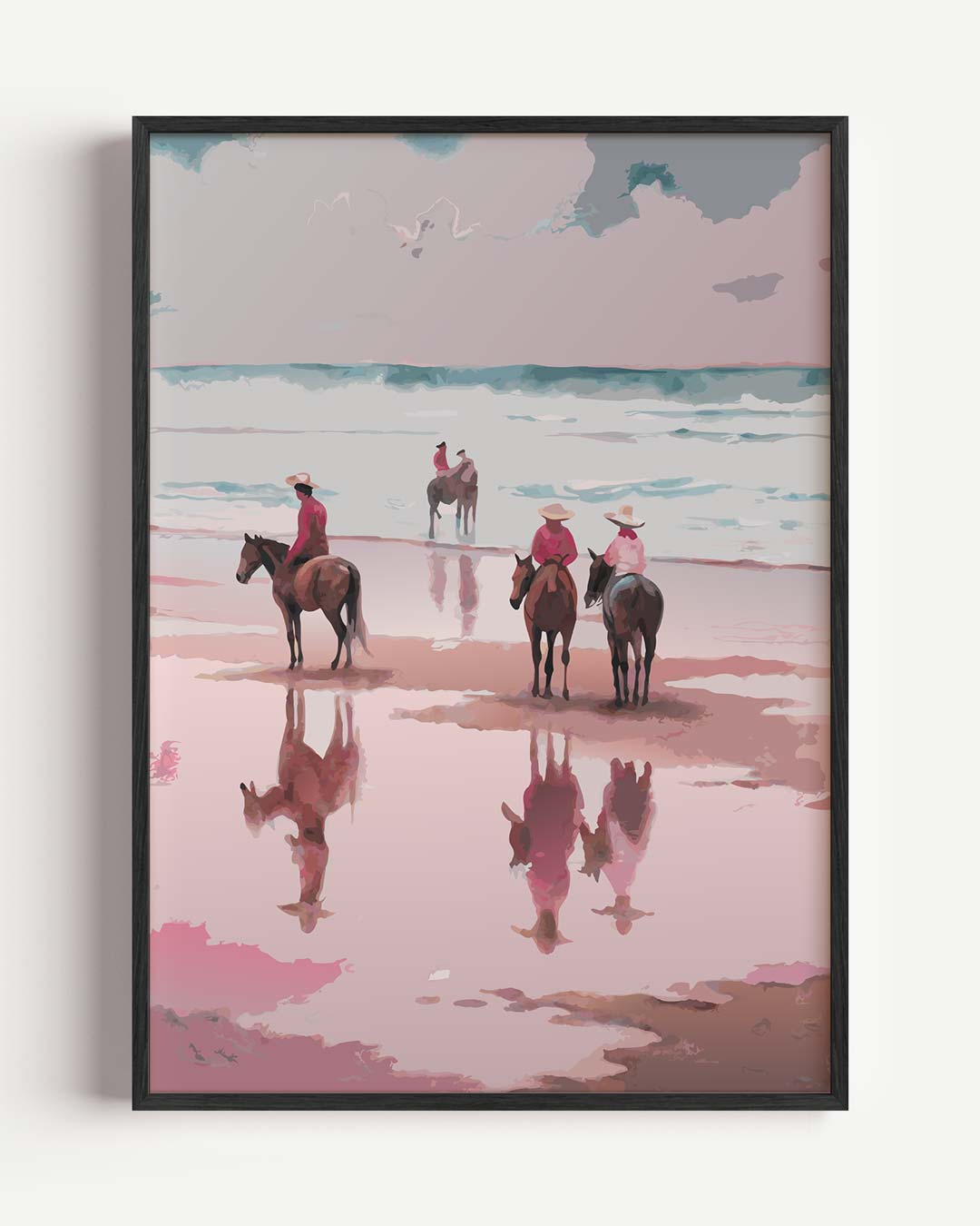 Strandpaarden Wanddecoratie Poster