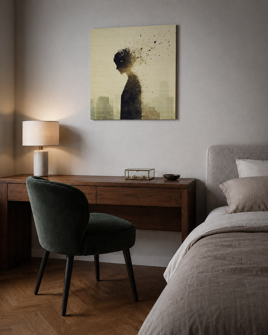 Vervagende silhouet Kunstwerk