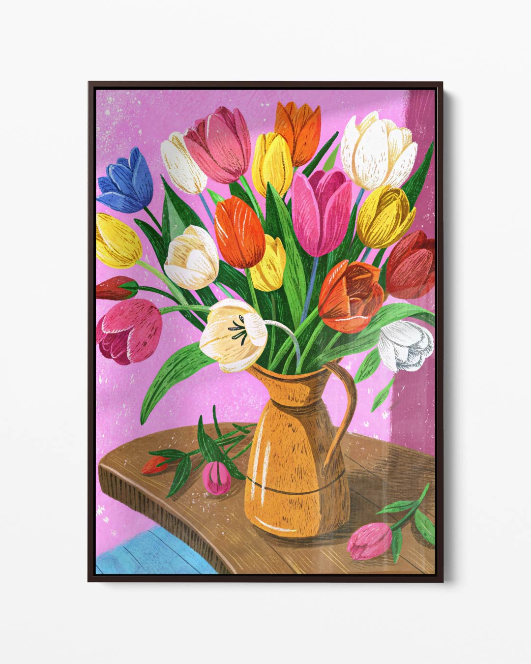 Bloeiende Boeket Illustratie Kunstwerk-canvas-dibond-plexiglas-wanddecoratie-WallArtistic