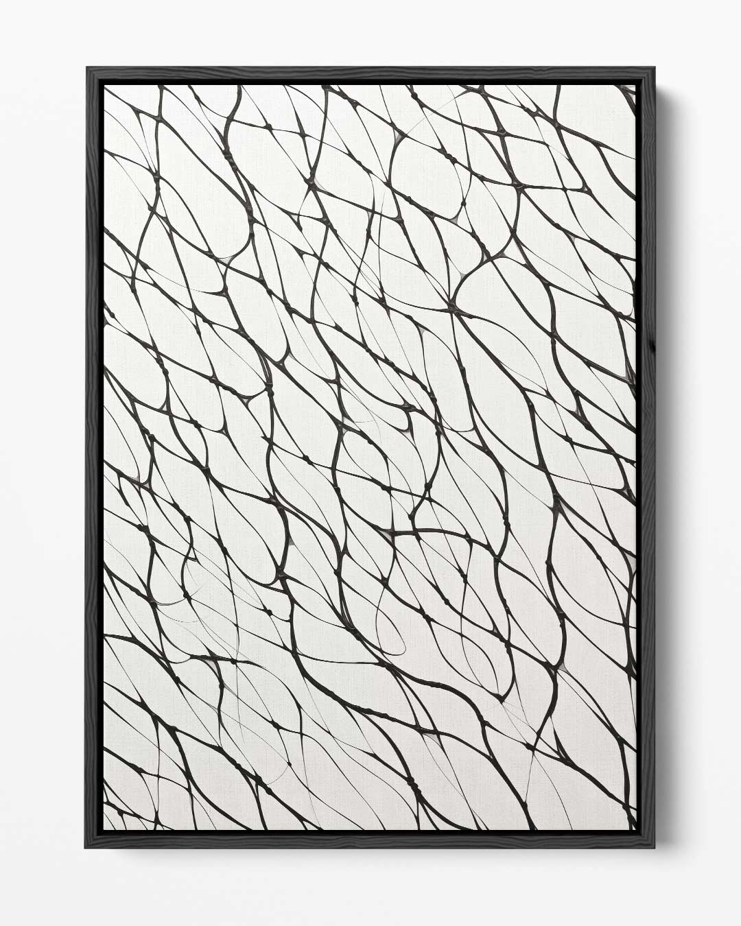 Web van Zwarte Lijnen Kunstwerk-canvas-dibond-plexiglas-wanddecoratie-WallArtistic
