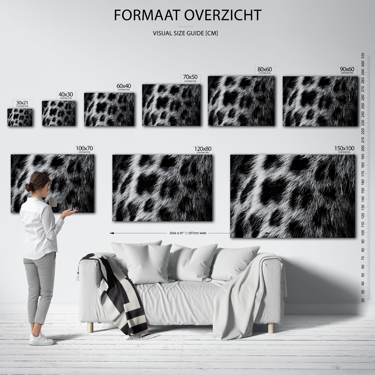 Zwart wit vachtpatroon Poster
