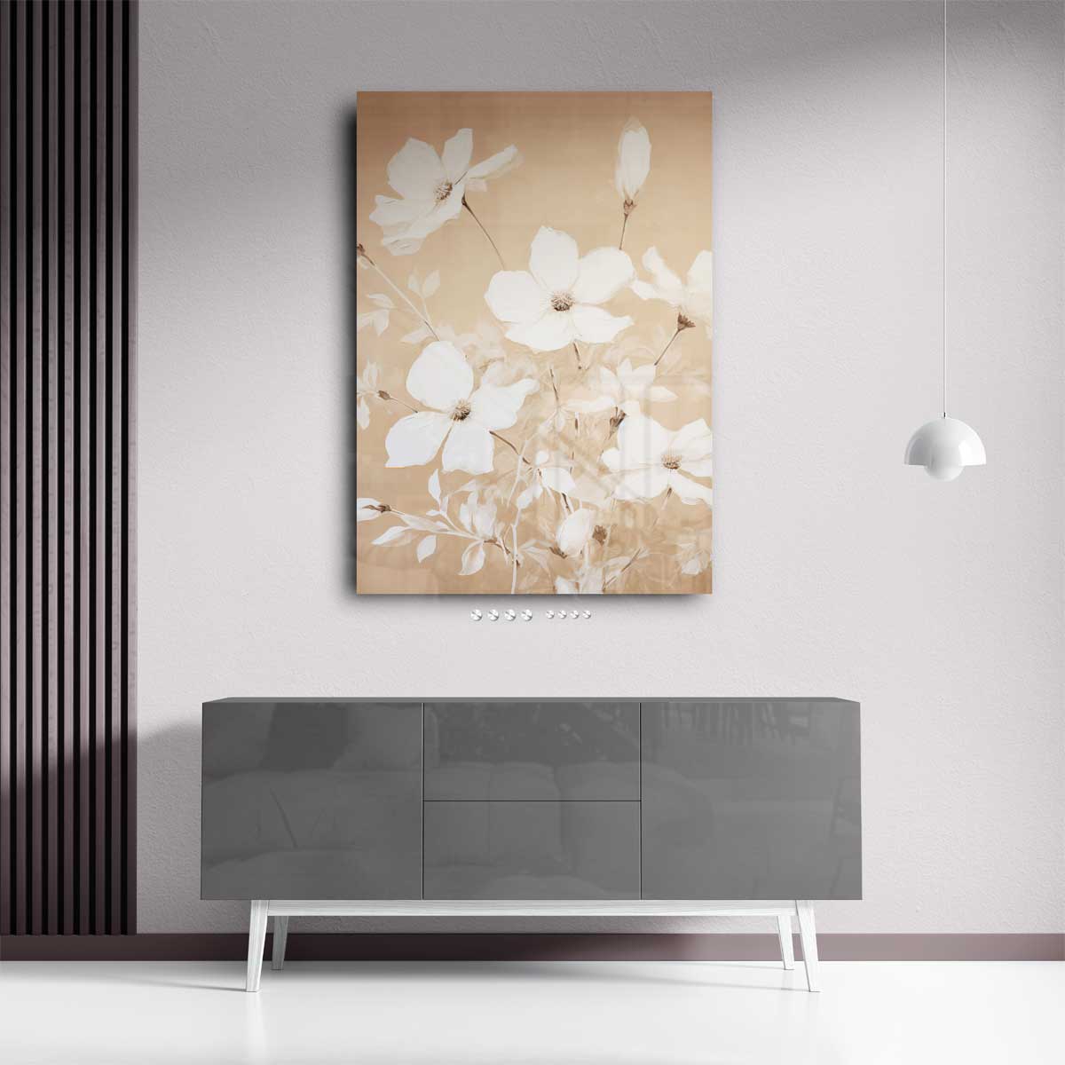 Bloemen in Subtiele Kleuren Kunstwerk-canvas-dibond-plexiglas-wanddecoratie-WallArtistic