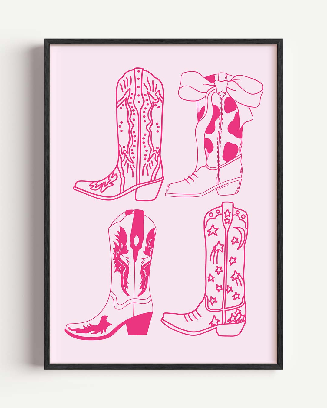 Retro Cowboylaarzen Illustratie Poster