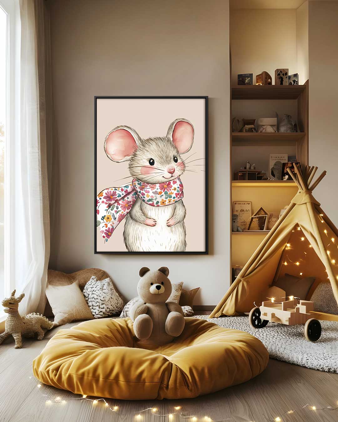 Schattige Muismomenten Kunstwerk-canvas-dibond-plexiglas-wanddecoratie-WallArtistic