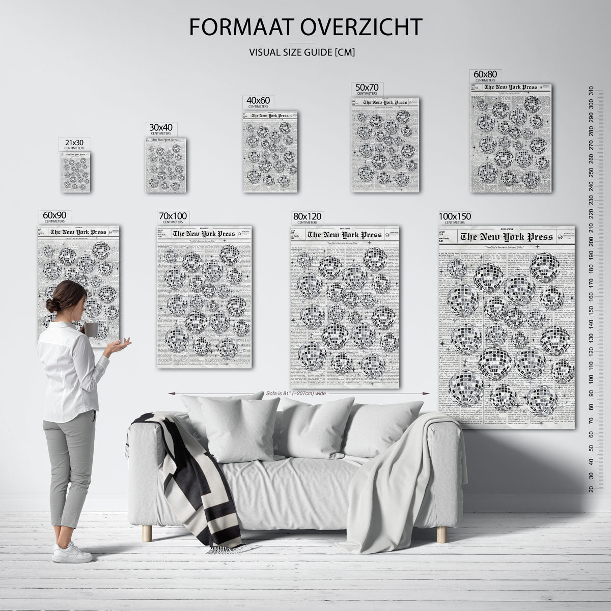 Disco ball patroon Poster