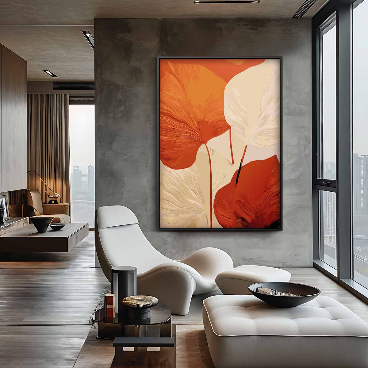 Herfstbladeren Elegantie Kunstwerk-canvas-dibond-plexiglas-wanddecoratie-WallArtistic