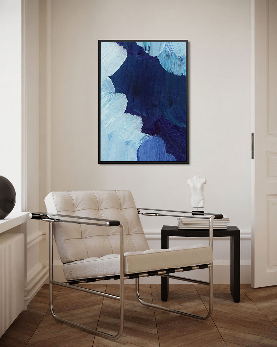Dynamische blauwtinten Kunstwerk